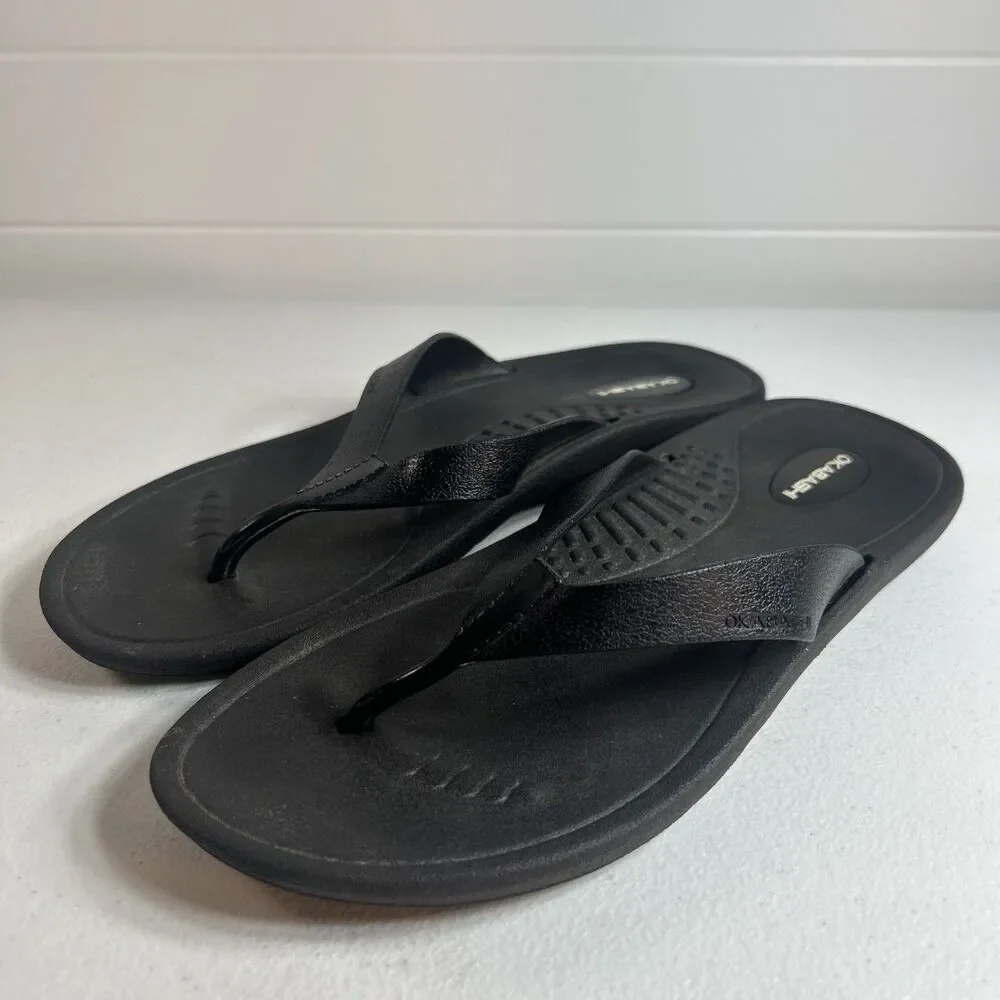 Okabashi Breeze Women’s Sandals Size M Black Flip Flops